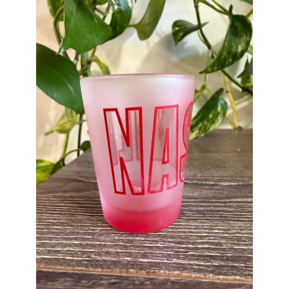 Nashville shot glass, red and white